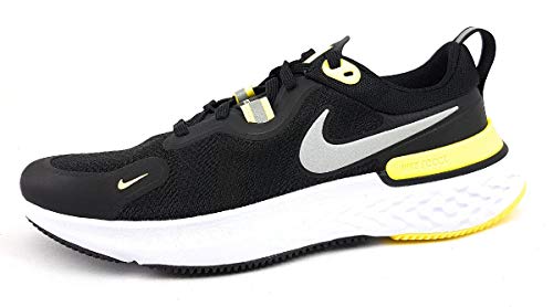 Nike Scarpe da Corsa da Uomo React Miler, Black White Opti Yellow Dark G, 41 EU