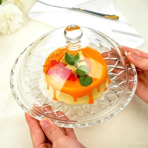 Kanpura 7'' Glass Cake Stand with Dome