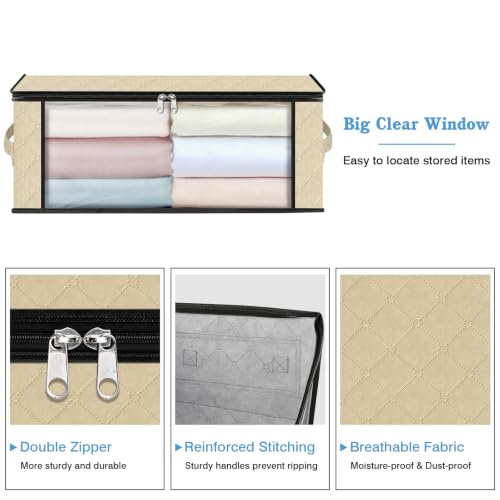 HomeHacks 3-Pack Clothes Organizer Storage Bags, 35L Storage Bins, Beige by HomeHacks - Used condition - Image 4