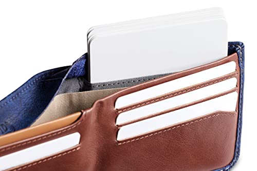 Bellroy Hide & Seek Wallet (Slim Leather Bifold Design, Rfid Protected, Holds 5-12 Cards, Coin Pouch, Flat Note Section, Hidden Pocket) - Ocean #TOP6