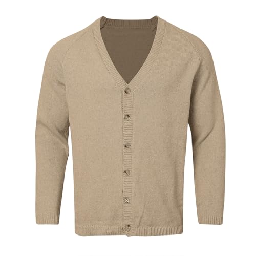 Cárdigan de lana para hombre: chaqueta de punto básica con cuello chal