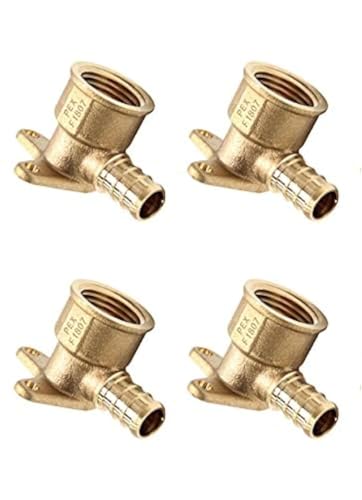 (Pack of 4) EFIELD Pex Fitting 1/2 Inch x 1/2 Inch Female NPT Drop-Ear Elbow Brass Fittings,(PEX1807225-4PCS)