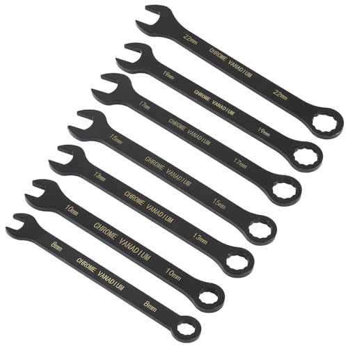 7 Pcs Spanner Sets, 8-22mm Heavy Duty High Carbon Steel Wrench Set, Metric Spanners for Bike, Car, Plumbing, Mechanical, Home Repairs
