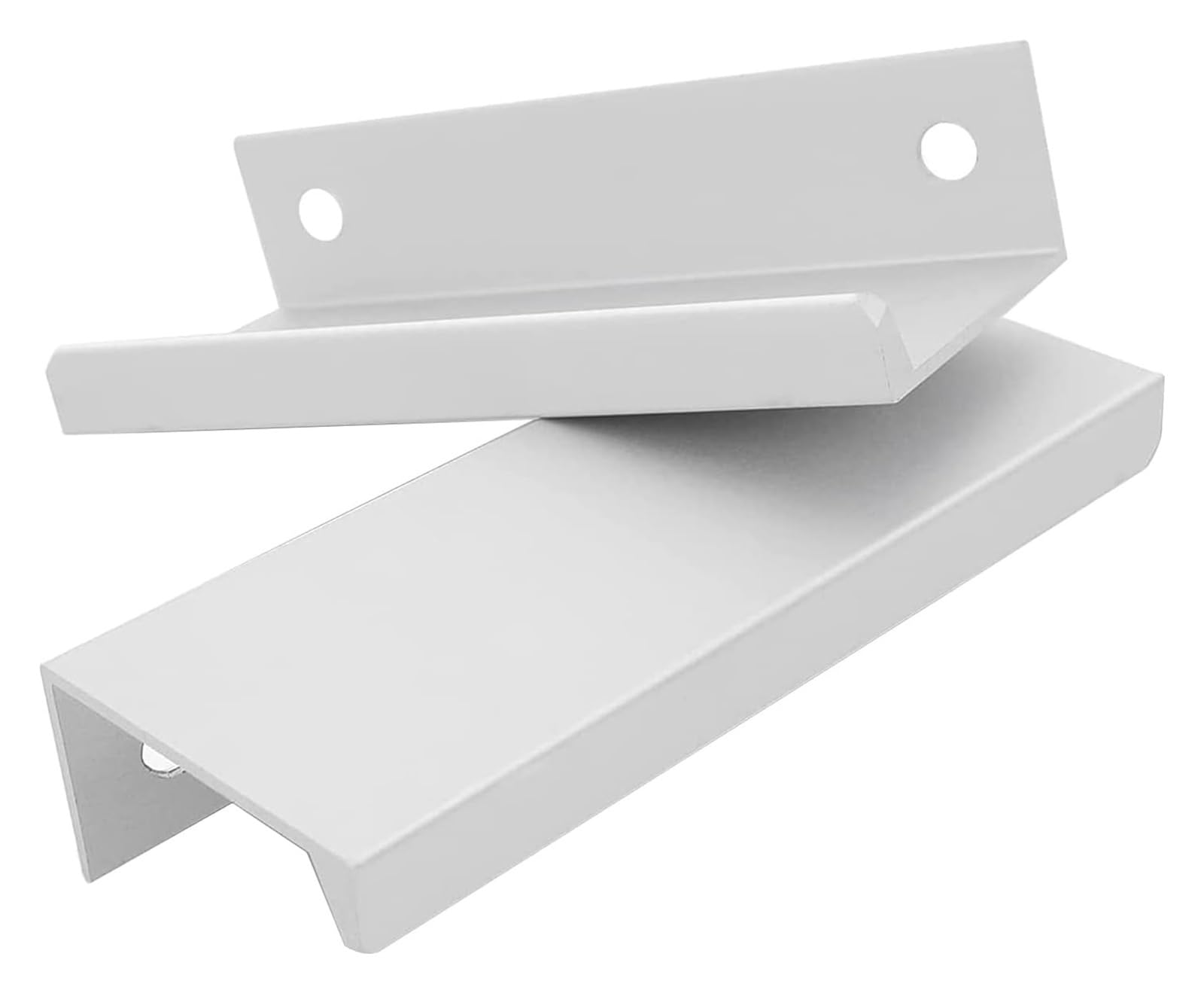 Mbhhu One Color Hidden Drawer Pulls，2 Pack Furniture Concealed Handles Finger Pull Handles Cabinet Handle Drawer Pulls Aluminium Hidden Kitchen Cupboard Handles White With Screws(Length:1000mm)