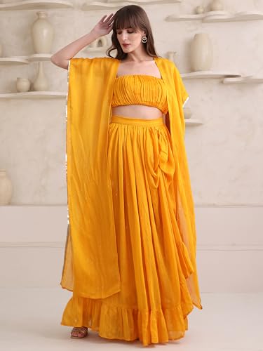 Image of PURVAJA Women's Maxi Fit & Flare Viscose Ethnic Co-Ords