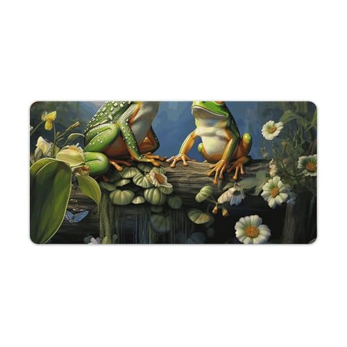 Tapis de souris de grande taille grenouilles et décor de lac pour la maison