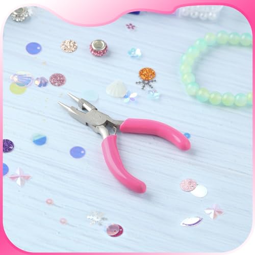 Image of 3 Inches Mini Round Nose Pliers With Cutter for Jewelry Making - Smooth Jaws Wire Looping and Bending Tool - Small Jewelry Supplies