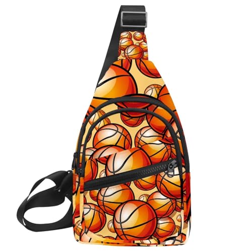 Sac à bandoulière pour voyage et randonnée au motif basket dynamique