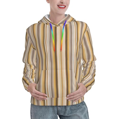 Sweat à capuche jaune pour femmes avec poche kangourou confortable