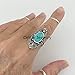 Pure 925 Sterling Silver Statement Turquoise Ring, Womens Wedding Band Organic Ring, Ultimate Ring, Boho Bohemian Ring, Minimalist Ring, Mothers Day Ring (US Ring size 7, Turquoise)