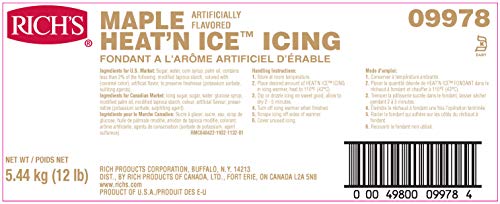 Rich's Heat 'N Ice, Icing for Donuts, Rolls & More, Pail, Maple, 192 Ounce - Thumbnail 6