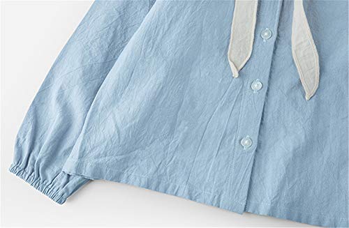 Image of Mud Kingdom Girls Blouse Shirts Spring Fall Long Sleeve Button-Down Top Ruffle Collar