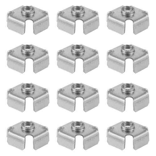 VILLCASE 50Pcs Multi Function Threaded Inserts for Square Tubing Durable Metal Nut Inserts for Secure Installation and Reinforcement of Square Tube Attachments
