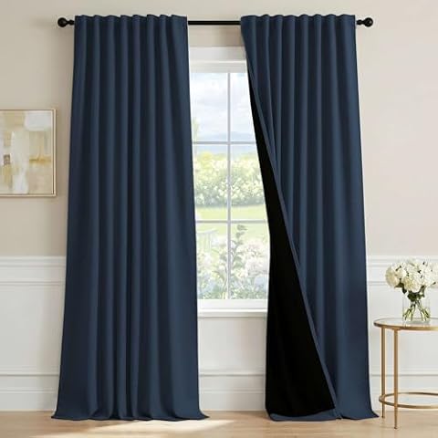H.VERSAILTEX Navy Blue Blackout Curtains 84 Inch Length 2 Panels Set — $38.69 (10% off)