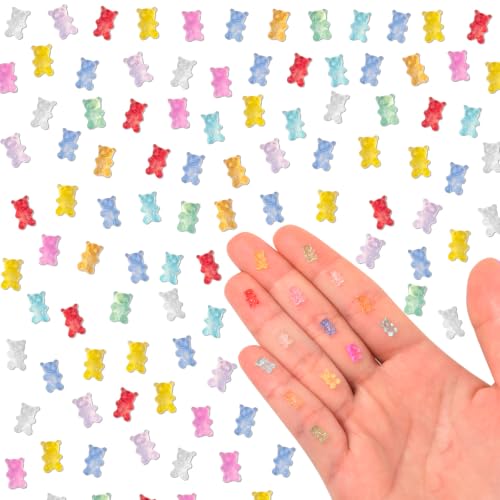 WOZADU 300 PCS Mini Resin Bear Figurines for Crafts Tiny Resin Animal Miniature Things for Dollhouse Fairy Garden Micro Landscaping Decoration Cake Toppers Decor