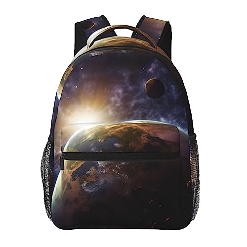 Sac à dos voyage Planet Printing noir ergonomique pour éviter le mal de dos en voyage