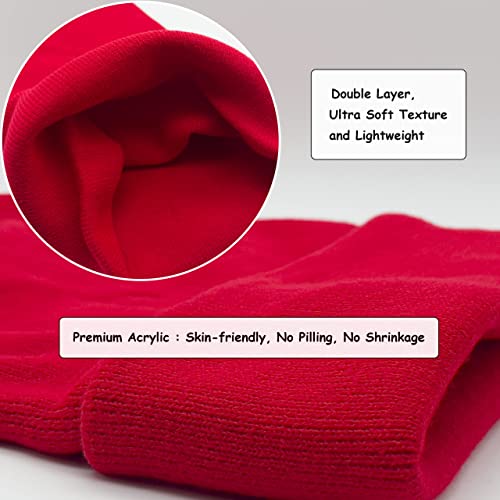 Unisex Knit Soft Warm Cuffed Beanie Hat Winter Camo Hats For Men Women (Red) #TOP4