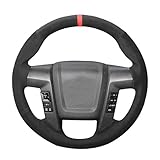 Loncky Black Suede Custom Fit Car Steering Wheel Cover for Ford F-150 F150 SVT Raptor 2010 2011 2012 2013 2014 Accessories