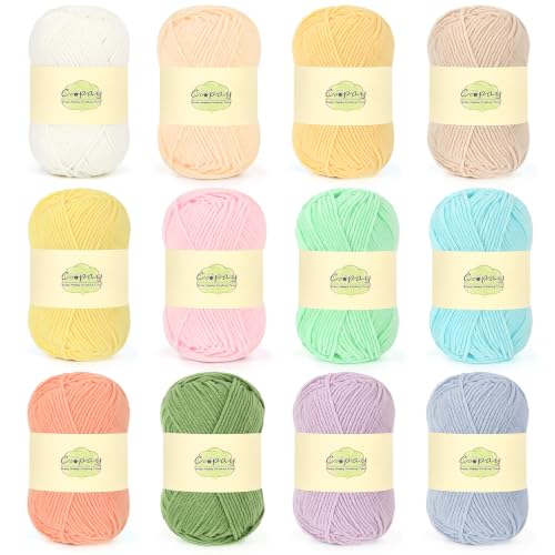 Hilo de ganchillo pastel para tejer ropa de bebé y mantitas en casa 2