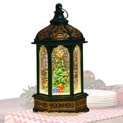 Renchey Christmas Schneekugel,Wasserglitzerlampe Mit Licht - Festliche...