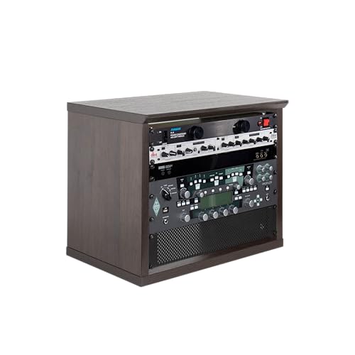 Gator Frameworks Elite Furniture Series 8U Wood Desktop Studio Rack in Dark Walnut Finish...