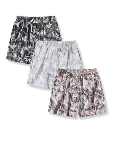 LOVYKIDIDO Size 11 12Y Teen Girls Clothes Athletic Branch Print Running Basic Shorts Summer Casual Shorts for Girls Outfits Black Gray Brown Branch(11-12Y)