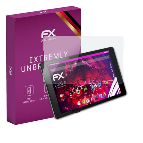 atFoliX Glasfolie kompatibel mit Vodafone Tab Prime 7 Panzerfolie, 9H Hybrid-Glass FX Schutzpanzer Folie