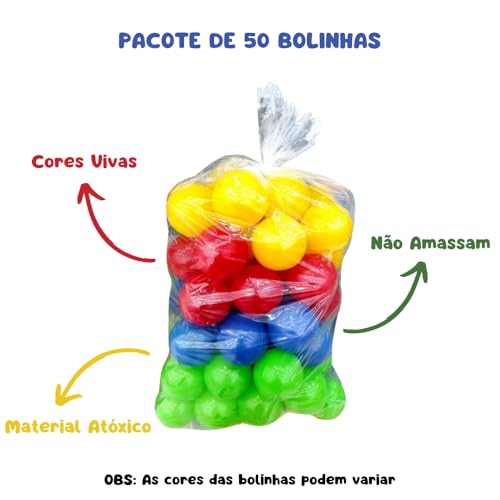 Kit Pacote com 50 Bolinhas Coloridas para Piscina Infantil Resistentes - 50 Unidades - Para Crianças