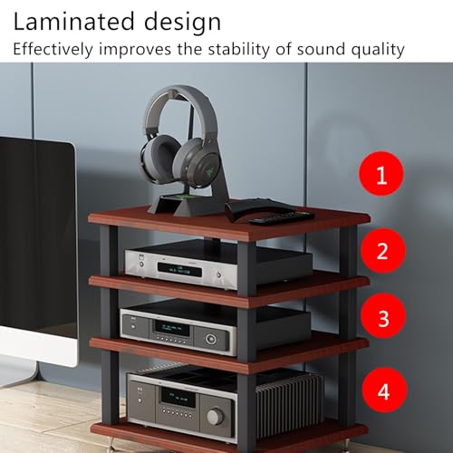 Meuble stéréo et console tourne-disque, meuble de rangement AV compact - 3