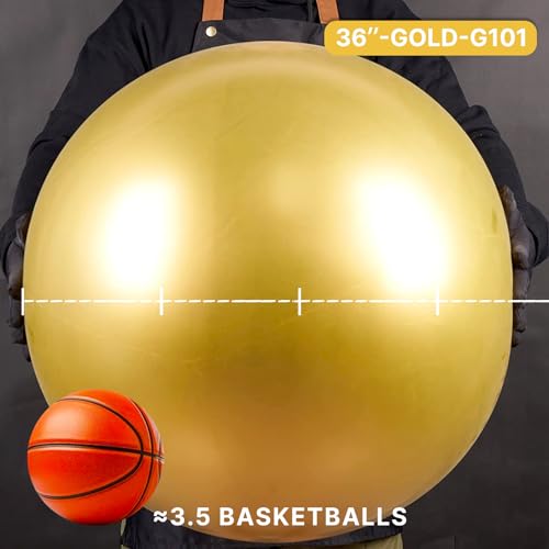 Image of PartyWoo Metallic Gold Balloons 4pcs 36 Inch Extra Large Big Jumbo Giant Chrome Gold Latex Helium Balloons for Graduation Baby Shower Birthday Bachelorette New Year Party Decorations Gold-G101