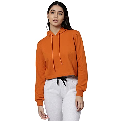Image of HIGH Star Women's Fleece Solid Hooded Neck Sweatshirt