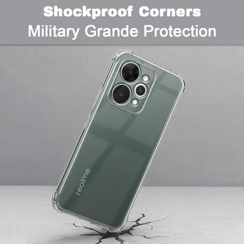 Image of Fashionury 3D Raised Transparent Crystal Clear Back Cover for Realme 15 Pro | Shockproof Design | Anti-Slip Grip | Camera Protection | 360 Degree Protection Mobile Case
