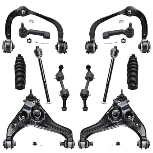 Image of Detroit Axle - 14pc Front End Suspension Kit for 09-13 Ford Expedition Lincoln Navigator, Struts & Coil Spring Control Arms Tie Rods Boots Sway Bars 2009 2010 2011 2012 2013 Replacement