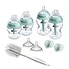 Tommee Tippee Biberon, set starter anti-colica, 4 Biberon con 2 tettarelle a flusso medio, cannuccia anti-colica, accessori per l'infanzia