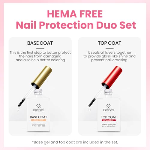 Image of Beetles Pastel Gel Polish Set - Petal Ivory, 4Pcs White & Pink Gel Nail Polish with Base Coat Top Coat, Soak Off UV LED Lamp French Nails Art for Holiday Nails Complete for Beginner & Professional