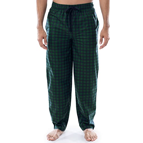 Izod Men's Flannel Fleece Sleep Pant, Green/Navy Check, Medium #TOP16