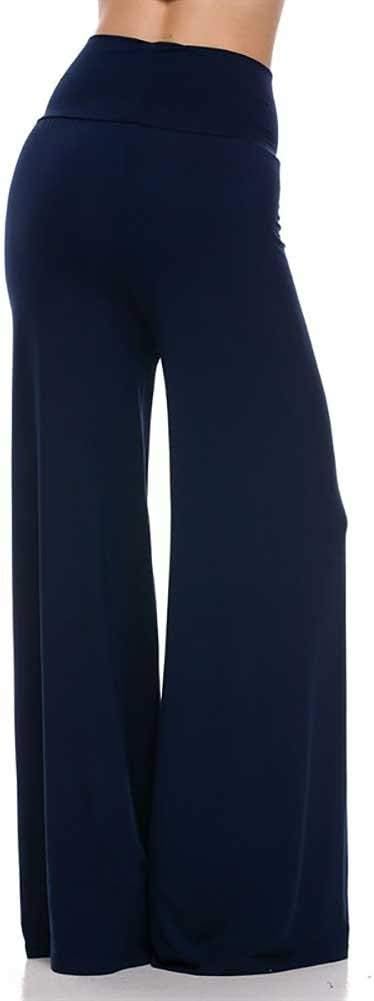 Superline Womens Solid Palazzo Pants Solid Modal Navy Large - Image 2