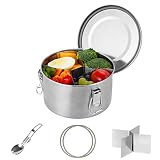 A prueba de fugas: el anillo de goma de sellado mejorado y probado repetidamente y la dureza de la hebilla reforzada garantizan la seguridad de la fiambrera. 100 % antifugas, puedes llevar tu comida favorita de forma segura. Ideal para senderismo y cualquier otro tiempo libre.