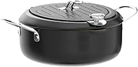 Vista 4 de Olla Freidora Japonesa Profunda con Termómetro Fahrenheit 3.5L - Freidora con Revestimiento Antiadherente, Fríe Negro
