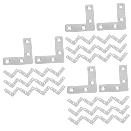 Mipcase 4sets l Shaped Metal Brackets 90° Corner Stainless Steel Versatile for Multiple Projects 36pcs*4