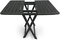 Arqplast, Mesa Quadrada Dobrável Plástica Preta 80x72x70Cm 25672 Arqplast