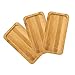 Bandeja Bambú de Forma Rectangular Tamaño Mini Bandeja de Bambú Duradera 3 Platos de Bambú Para Servir Platillo Posavasos de Bambú para Platos Plantas en Macetas Frutas Snacks Tartas Pizza Café