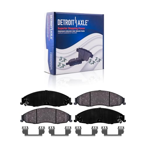 Image of Detroit Axle - Brake Kit for 2003-2007 Cadillac CTS, Drilled and Slotted Brake Rotors Ceramic Brakes Pads 2004 2005 2006 Replacement: 11.92 inch inch Front and 11.73 inch inch Rear Rotors