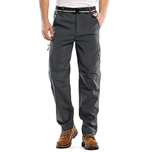 Jessie Kidden Mens Waterproof Hiking Pants, Outdoor Snow Ski Fishing Fleece Lined Insulated Soft Shell Winter Pants