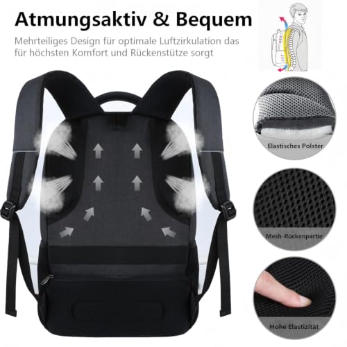 Foto von marcello 18 Zoll Laptop Rucksack Herren, Schulrucksack für Teenager Jungen