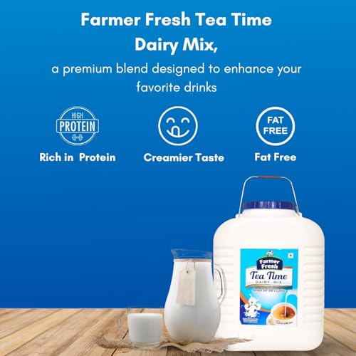 Image of Farmer Fresh Tea Time Instant Dairy Mix Milk Powder (10kg) | 100% Pure Tea Time Dairy Blend, No Preservatives | Instant Mix for Rich Creamy Chai (Tea) & Coffee | Smooth Dissolving & Mix