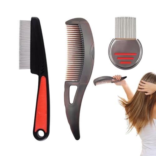 Peine de dientes finos, depurador de cabello para el cabelludo | Herramienta de masaje de cabelludo portátil Peine ergonómico de piojos | Herramientas y equipos de masaje para bodas, cumpleaños, anive