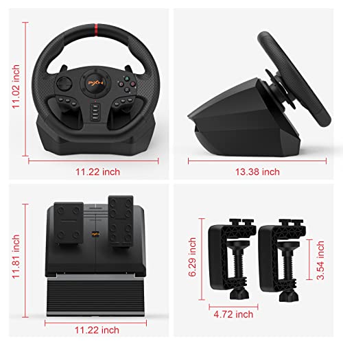 Racing Steering Wheel for PC - PXN-V900 270°/900° Rotation Gaming Steering Wheel with Pedals - Image 6
