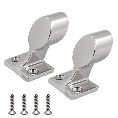 SHENGHUISS 2 Pack 7/8 inch Stainless Steel 316 Hand Rail Fitting, 60 Degree End Lift Handrail Fitting for 7/8 inch O.D. Tube Marine Boat Yacht with Screws