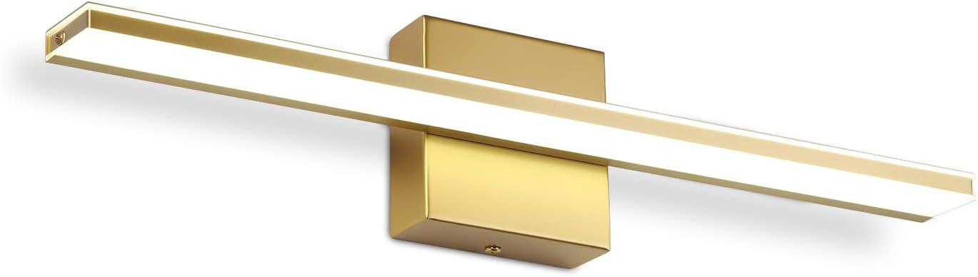 BRIVOLART 12W LED Vanity Light Modern Gold Painted Vanity Light Over Mirror Long Bathroom Lighting Fixtures